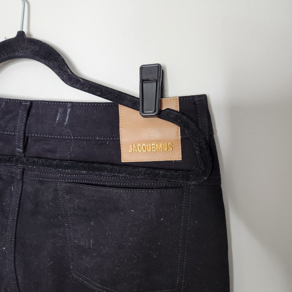 JACQUEMES LA COLLECTIONNEUSE Black Moto Carpenter Style Jeans - Picture 4 of 7